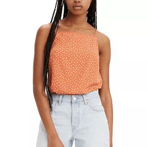 Levi's Women's Camila Tie Back Camisole Tank Top Daisy Autumn Leaf Large